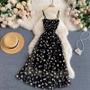 Imagem de Vestido Feminino Floral com Alças de Espaguete - Estilo Coreano para Festa e Praia