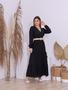 Imagem de Vestido Feminino Longo com Decote Transpassado e Punhos em Elástico com Cinto Confortável