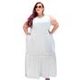 Imagem de Vestido feminino longo de alças largas com elastico todo forrado e bolsos laterais duna liso casual 40 ao 60 - G ao G4