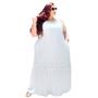Imagem de Vestido feminino longo de alças largas com elastico todo forrado e bolsos laterais duna liso casual 40 ao 60 - G ao G4