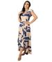 Imagem de Vestido Feminino Longo Decote V Babado Barra Manga Curta Malha Viscolycra