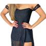 Imagem de Vestido feminino longo fenda preto renda