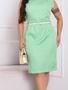 Imagem de Vestido Feminino Midi Alfaiataria Regata Verde Pistache Versátil e Elegante - G - Veste 42