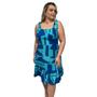 Imagem de Vestido Feminino Midi Plus Size Soltinho 100% Viscose Tendência Verão