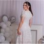 Imagem de Vestido Feminino Moda Evangélica Renda Godê Ano Novo Social Lindo Barato