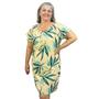 Imagem de Vestido Feminino Plus Size Ciganinha Estampado Manga Curta Midi