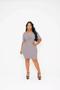 Imagem de Vestido Feminino Plus Size Em Malha com Decote V e Torção