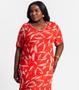 Imagem de Vestido Feminino Plus Size Estampado Secret Glam Laranja