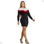 Imagem de Vestido Feminino Preto Com Branco E Vermelho GG - Astro