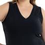 Imagem de Vestido Feminino Sem Mangas Curto Aplique Metalizado Laterais Casual Molecotom Confort Plus Size 41124A