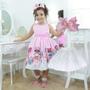 Imagem de Vestido festa das mínis bonecas + saia de filó + laço para cabelo