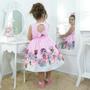 Imagem de Vestido festa das mínis bonecas + saia de filó + laço para cabelo