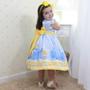 Imagem de Vestido festa infantil da Cinderela azul com detalhes amarelo