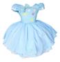 Imagem de Vestido Festa Infantil Flores Luxo Formal Elegante Com Tiara