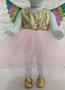 Imagem de Vestido festa infantil unicornio tutu super luxo + asinha + tiara 3/ 4 anos