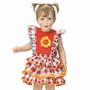 Imagem de Vestido Festa Junina Bebê Xadrez Com Babados 3 á 18 Meses