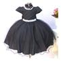 Imagem de Vestido Festa Luxo Princesa Meninas Preto Com Tiara