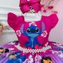 Imagem de Vestido festa tematica lilo e stitch acompanha saiote