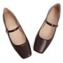 Imagem de Vestido Flats Stunner feminino Mary Jane Brown Leather 42 (9,5)