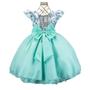 Imagem de Vestido florista verde tifany  infantil com busto floral acompanha saiote