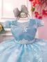 Imagem de Vestido Frozen Princesas Infantil Com Cinto de Pérolas Festa Meninas