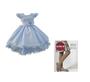 Imagem de Vestido Glitter Azul Ceú Infantil + Meia Calça Selene Branco