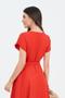 Imagem de Vestido Godê Com Cinto Encapado Vermelho
