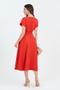 Imagem de Vestido Godê Com Cinto Encapado Vermelho
