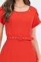 Imagem de Vestido Godê Com Cinto Encapado Vermelho