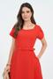 Imagem de Vestido Godê Com Cinto Encapado Vermelho