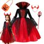 Imagem de Vestido Gótico de Vampira para Meninas - Fantasia de Halloween Infantil