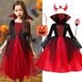 Imagem de Vestido Gótico de Vampira para Meninas - Fantasia de Halloween Infantil