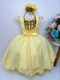 Imagem de Vestido Infantil Amarelo C/ Renda Cinto Strass Luxo Damas Festa 11996AE