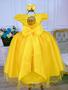 Imagem de Vestido Infantil Amarelo Damas Honra Casamento Renda Pérolas Luxo Festa 2266AL