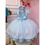 Imagem de Vestido Infantil Azul Bebê Claro Serenity Cinderela Casamento Formatura Festa Social Dama Daminha Noivinha Pérolas