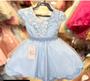 Imagem de Vestido infantil Azul e rosa bebe a 3 anos luxo realeza
