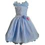 Imagem de Vestido Infantil Azul Luxo Princesas Cinderela Frozen Rico em Detalhes Sua Filha vai Amar