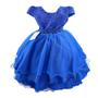 Imagem de Vestido infantil azul royal busto bordado luxo infantil cinto em perolas