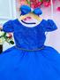 Imagem de Vestido Infantil Azul Royal Festa Menina