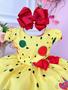 Imagem de Vestido Infantil Baby Amarelo Melancia C/ Broche Laço