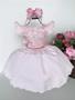 Imagem de Vestido infantil Banana Club Rosa Bebe Peito Borboletas