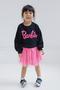 Imagem de Vestido Infantil Barbie French Terry Preto - Tamanho 7-8 Anos