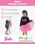 Imagem de Vestido Infantil Barbie French Terry Preto - Tamanho 7-8 Anos