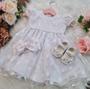 Imagem de Vestido infantil batizado bebe branco recem nascido a 1 ano