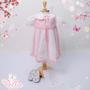 Imagem de Vestido infantil bebê bordado renda batismo batizado aurora com rosinha