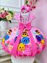 Imagem de Vestido Infantil Bolofofos Rosa Flores Cinto Pérolas Luxo RO028BF