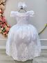 Imagem de Vestido Infantil Branco C/ Renda Realeza Casamento Festa  luxo RO2260BJ