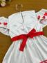 Imagem de Vestido Infantil Cinti Verão Branco e Vermelho Coração Love