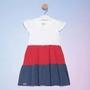 Imagem de Vestido Infantil Com Babado (Branco, Vermelho e Azul) HERING KIDS