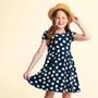 Imagem de Vestido infantil cotton marinho com bolinhas glinny